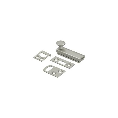 Deltana Surface Bolt, Concealed Screw, Heavy Duty Satin Nickel 2" 2SBCS15