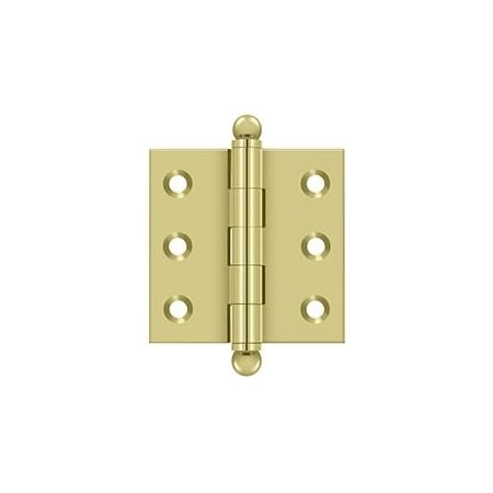 Deltana Bright Brass Door and Butt Hinge CH2020U3
