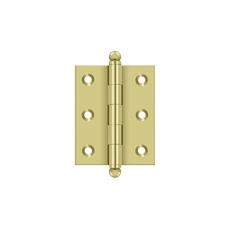 Deltana Bright Brass Door and Butt Hinge CH2520U3