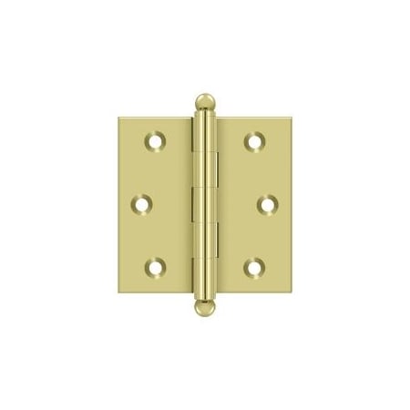 Deltana Bright Brass Door and Butt Hinge CH2525U3