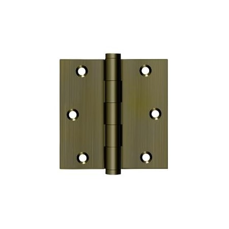 Deltana Antique Brass Square Hinge, Holes per Leaf: 3 DSB355
