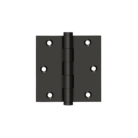 Deltana Oil Rubbed Bronze Square Hinge, Holes per Leaf: 3 DSB3510B