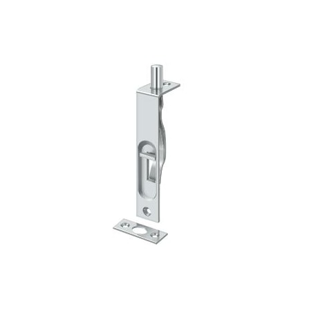 Deltana Flush Bolt, Heavy Duty Bright Chrome 4" 4FBS26