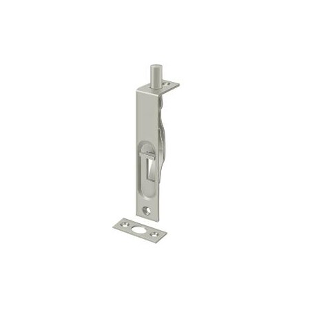 Deltana Flush Bolt, Heavy Duty Satin Nickel 4" 4FBS15