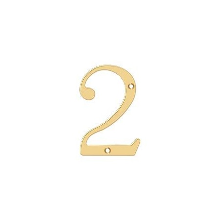 Deltana Numbers, Solid Brass Lifetime Brass 4" RN4-2