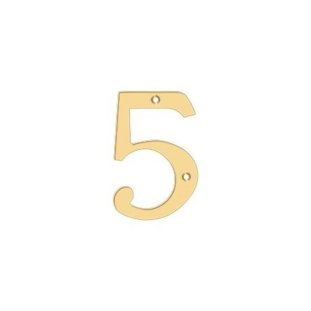 Deltana Numbers, Solid Brass Lifetime Brass 4" RN4-5