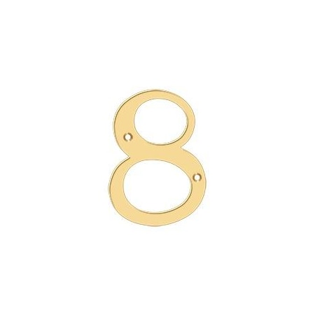 Deltana Numbers, Solid Brass Lifetime Brass 4" RN4-8
