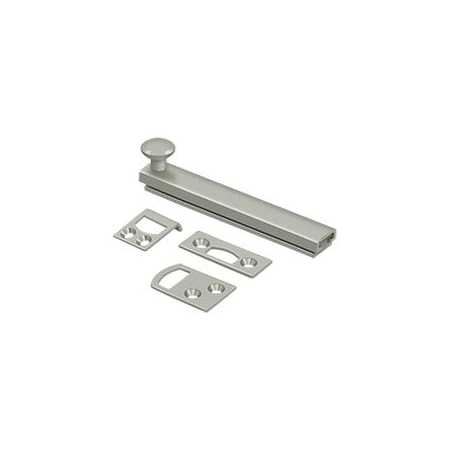 Deltana Surface Bolt, Concealed Screw, Heavy Duty Satin Nickel 4" 4SBCS15