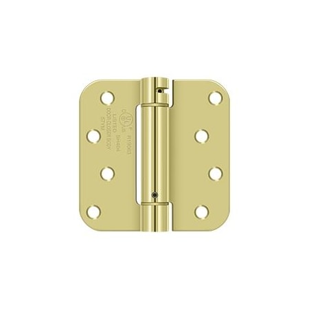 Deltana Bright Brass Spring Hinge, Holes per Leaf: 4 DSH4R53