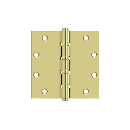 Deltana Bright Brass Square Ball Bearing Hinge DSB55B3