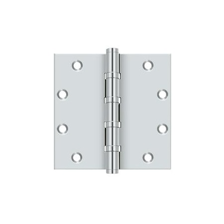Deltana Bright Chrome Square Ball Bearing Hinge, Holes per Leaf: 4 DSB55B26