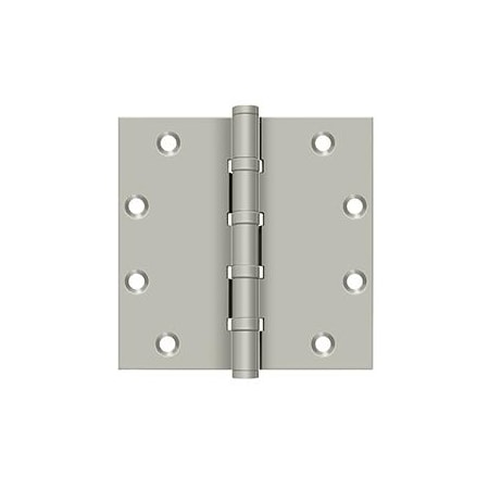 Deltana Satin Nickel Square Ball Bearing Hinge, Holes per Leaf: 4 DSB55B15