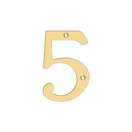 Deltana Numbers, Solid Brass Lifetime Brass 6" RN6-5