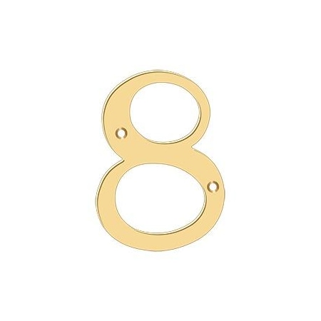 Deltana Numbers, Solid Brass Lifetime Brass 6" RN6-8