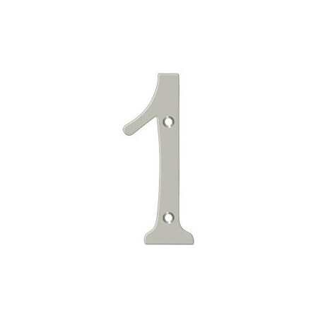 Deltana Numbers, Solid Brass Satin Nickel 6" RN6-1U15