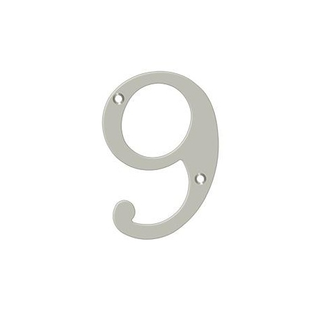 Deltana Numbers, Solid Brass Satin Nickel 6" RN6-9U15