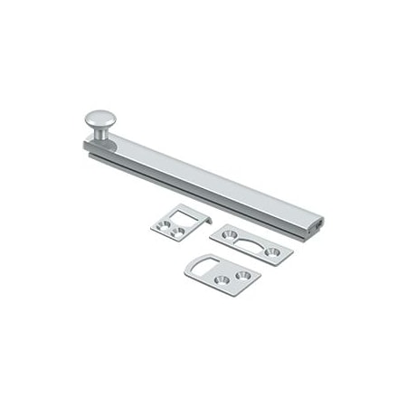 Deltana Surface Bolt, Concealed Screw, Heavy Duty Bright Chrome 6" 6SBCS26