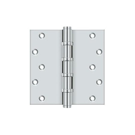 Deltana Bright Chrome Door and Butt Hinge, Holes per Leaf: 5 DSB66BB26
