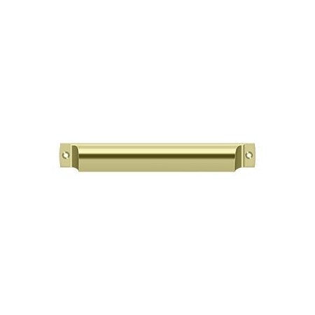Deltana Rectangular Shell Pull Unlacquered Bright Brass 7" SHP70U3-UNL