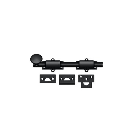 DELTANA Surface Bolt, Heavy Duty Black 8" 8SB19