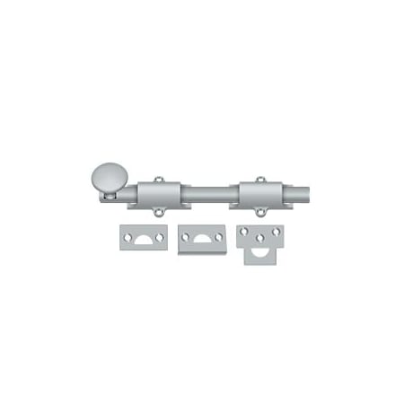 Deltana Surface Bolt, Heavy Duty Satin Chrome 8" 8SB26D
