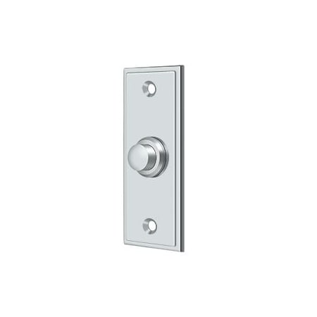 Deltana Bell Button, Rectangular Contemporary Bright Chrome BBS333U26