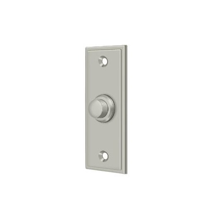 Deltana Bell Button, Rectangular Contemporary Satin Nickel BBS333U15