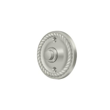 Deltana Bell Button, Round Rope Satin Nickel BBRR213U15