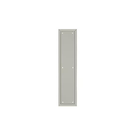 Deltana Framed Push Plate, Heavy Duty, 3-1/2" X 15" Satin Nickel PP2280U15