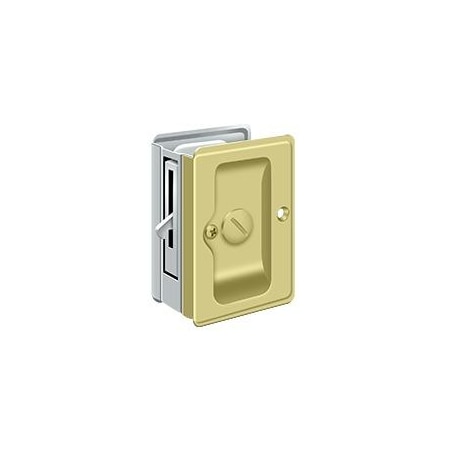 Deltana Hd Pocket Lock, Adj, 3-1/4" X 2 1/4" Priv Bright Brass X Bright Chrome SDLA325U3/26