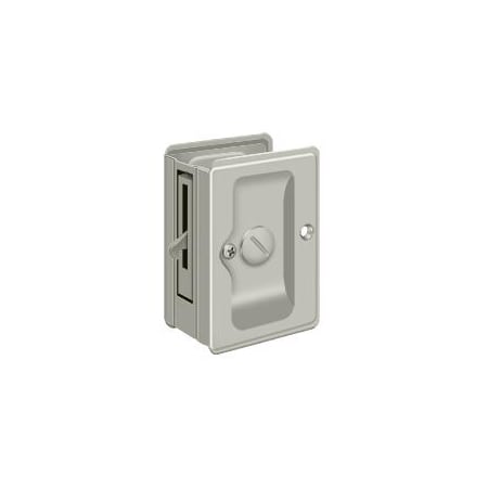 Deltana Heavy Duty Pocket Lock, Adj, 3-1/4" X 2 1/4" Privacy Satin Nickel SDLA325U15