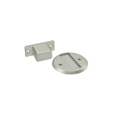 Deltana Magnetic Door Holder Flush 2-1/2" Diameter Satin Nickel MDHF25U15