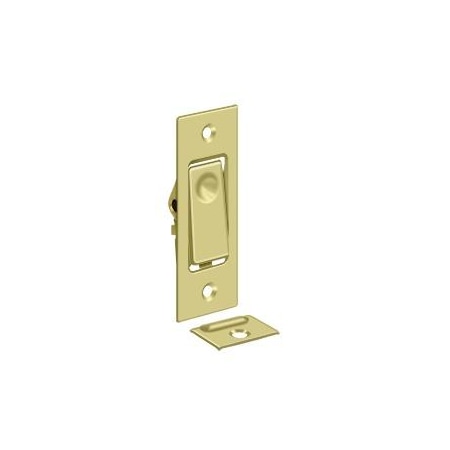 Deltana Pocket Door Bolts, Jamb Bolt Bright Brass PDB42U3