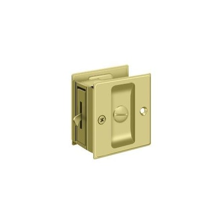 Deltana Pocket Lock, 2-1/2" X 2-3/4" Privacy Bright Brass SDL25U3