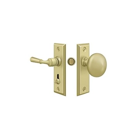 Deltana Storm Door Latch, Rectangular, Tubular Lock Bright Brass SDLS480U3