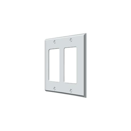 Deltana Double Rocker Switch Plate, Number of Gangs: 2 Solid Brass, Polished Chrome Plated Finish SWP4741U26