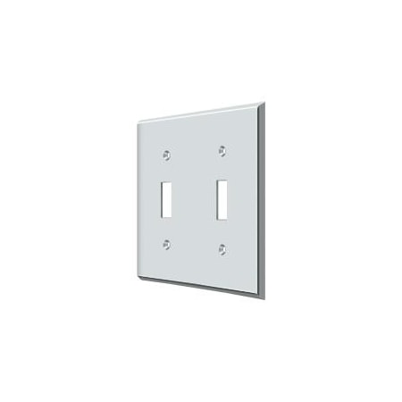 Deltana Double Standard Switch Plate, Number of Gangs: 2 Solid Brass, Polished Chrome Plated Finish SWP4761U26