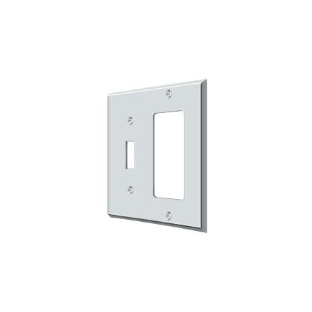 Deltana Single Switch/Single Rocker Switch Plate, Number of Gangs: 2 Solid Brass SWP4743U26