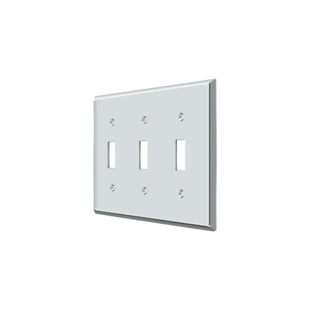 Deltana Triple Standard Switch Plate, Number of Gangs: 3 Solid Brass, Polished Chrome Plated Finish SWP4763U26