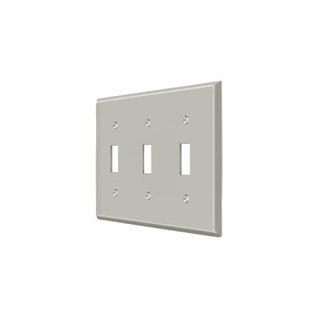 Deltana Triple Standard Switch Plate, Number of Gangs: 3 Solid Brass, Brushed Nickel Finish SWP4763U15