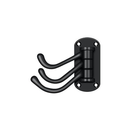 Deltana Triple Swivel Hook, Heavy Duty, 4" Projection Black TSH40U19