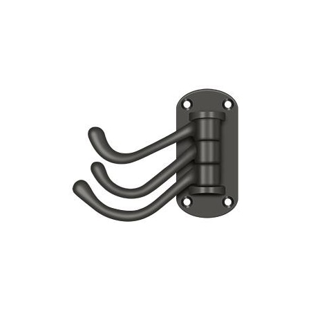 Deltana Triple Swivel Hook, Heavy Duty, 4" Projection Oil Rubbed Bronze TSH40U10B