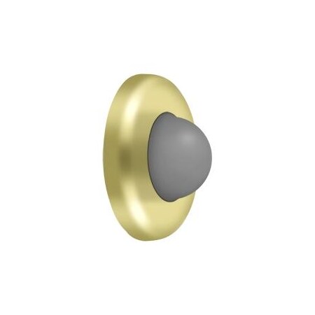 Deltana Wall Mount Convex Flush Bumper, 2-1/2" Diameter Bright Brass WBC250U3