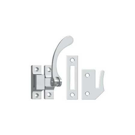 Deltana Window Lock, Casement Fastener, Reversible, 4-1/2" Bright Chrome CF450U26