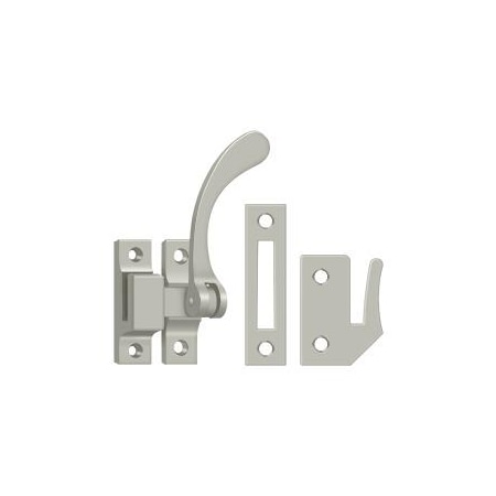 Deltana Window Lock, Casement Fastener, Reversible, 4-1/2" Satin Nickel CF450U15