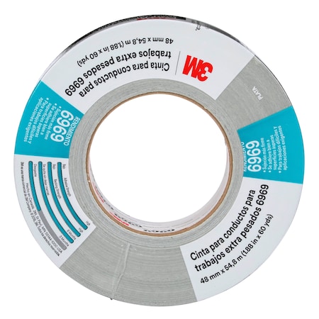 3M Duct Tape, Silver, 60 yd L, 2 in W 6969