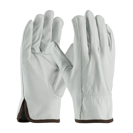 Pip Leather Drivers Gloves, Cowhide, Shirred Slip-On, Keystone Thumb, Gunn Cut, Gray, XL 12 PK 68-165/XL