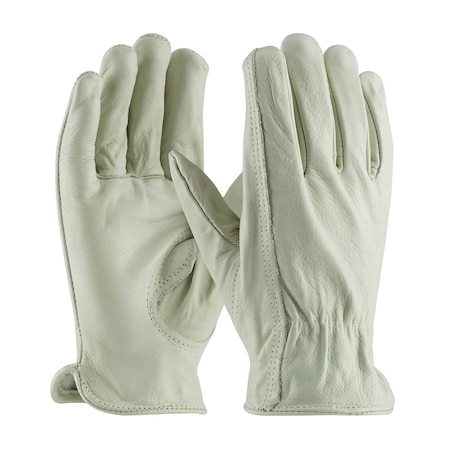 Pip Leather Drivers Gloves, Cowhide, Shirred Slip-On, Keystone Thumb, Gunn Cut, Beige, XL 12 PK 68-168/XL