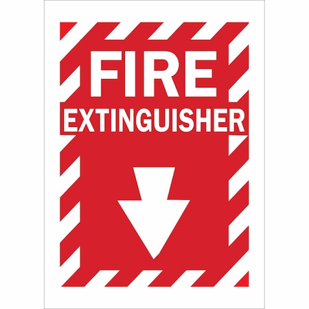 Brady Fire Extinguisher Sign, 14X10", WHT/R 25717