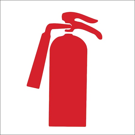 Brady Fire Extinguisher Sign, 7 in Height, 7 in Width, Polyester, Square, No Text 88504